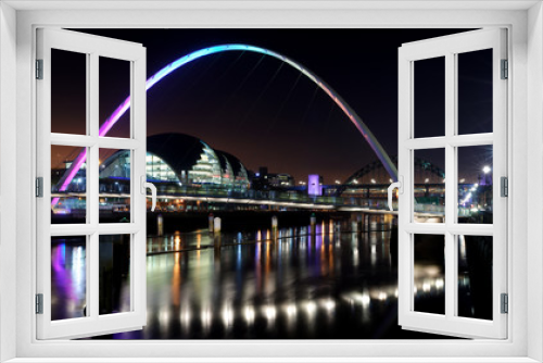 Fototapeta Naklejka Na Ścianę Okno 3D - Newcastle Gateshead Quayside At Night