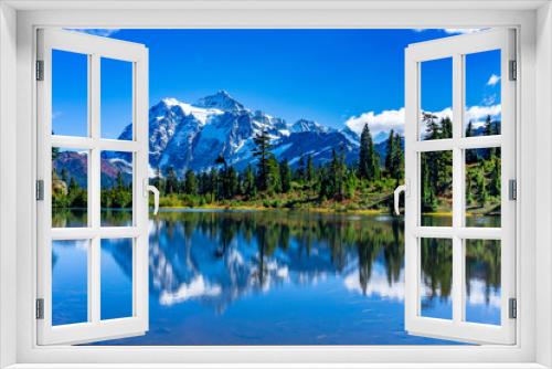 Fototapeta Naklejka Na Ścianę Okno 3D - Picture Lake Reflection of Mount Shuksan 