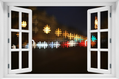 Fototapeta Naklejka Na Ścianę Okno 3D - blurry artistic diaphragm evening city