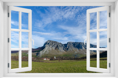 Fototapeta Naklejka Na Ścianę Okno 3D - Sunny morning at Piatra Secuiului (Szekelyko) in Trascau Mountains, Transylvania, Romania