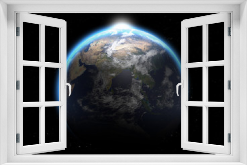 Fototapeta Naklejka Na Ścianę Okno 3D - Earth in the outer space. Planet Earth from space 3D illustration. Elements of this image furnished by NASA