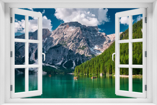 Fototapeta Naklejka Na Ścianę Okno 3D - The landscape around Lake Braies or Pragser Wildsee, Italy