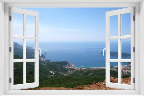 Fototapeta Naklejka Na Ścianę Okno 3D - Picturesque view of beautiful mountains and sea on sunny day