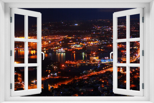 Fototapeta Naklejka Na Ścianę Okno 3D - Panoramic urban skyline aerial view at night
