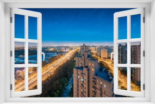 Fototapeta Naklejka Na Ścianę Okno 3D - Night view of Baoshan City, Shanghai, China