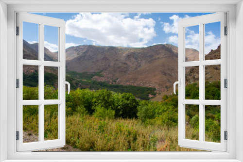 Fototapeta Naklejka Na Ścianę Okno 3D - High Atlas Mountains in Morocco. Nature Landscape of North Africa, Road to Toubkal or Tubkal Mountain 