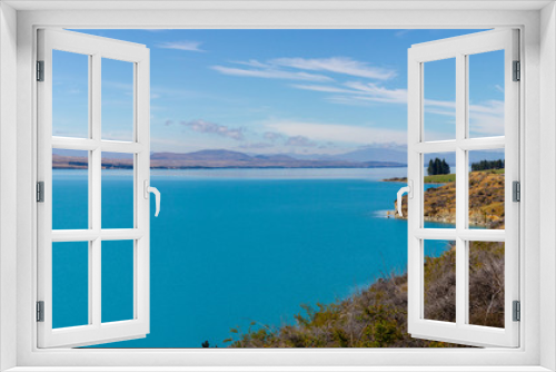 Fototapeta Naklejka Na Ścianę Okno 3D - turquoise water of lake Pukaki, New Zealand