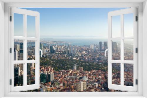 Fototapeta Naklejka Na Ścianę Okno 3D - Top view of the modern district of Istanbul.