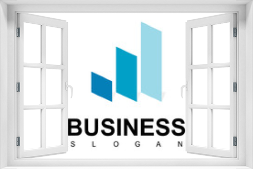 Growing Business Chart Logo Design Template
