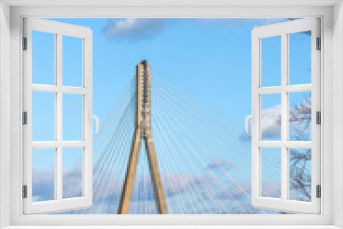 Fototapeta Naklejka Na Ścianę Okno 3D - wiszący most siekierkowski w warszawie