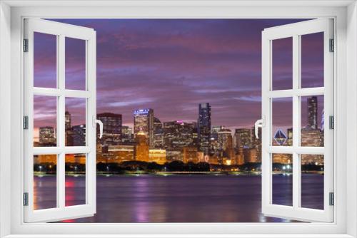 Fototapeta Naklejka Na Ścianę Okno 3D - Chicago downtown buildings skyline panorama
