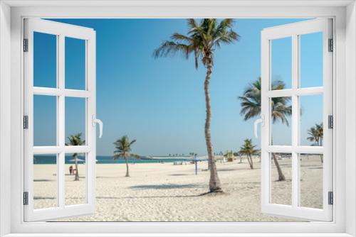 Fototapeta Naklejka Na Ścianę Okno 3D - rajska plaża z palmą