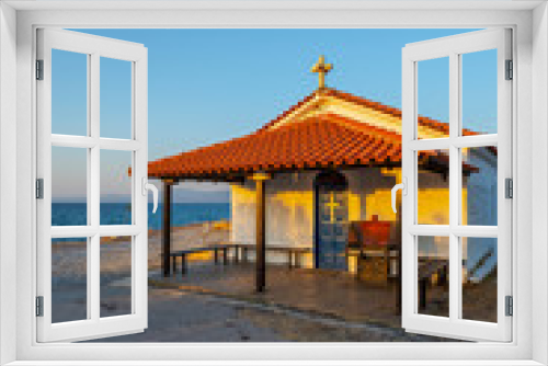 Fototapeta Naklejka Na Ścianę Okno 3D - Church at the sea