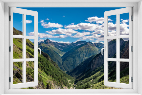 Fototapeta Naklejka Na Ścianę Okno 3D - Colourful Landscape view of mountains peaks in the Alps . GrossVenediger, Summer in The Alps, Austria.