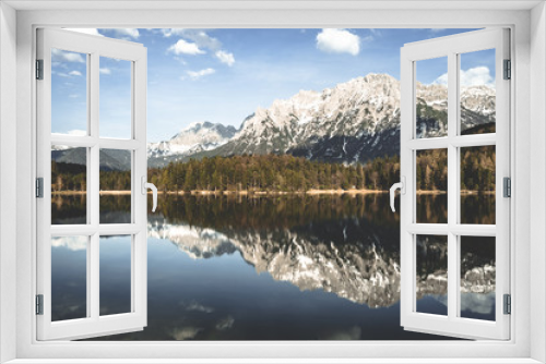 Fototapeta Naklejka Na Ścianę Okno 3D - Mountain reflection
