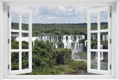 Fototapeta Naklejka Na Ścianę Okno 3D - View over the Iguazu falls in Brazil/Argentina