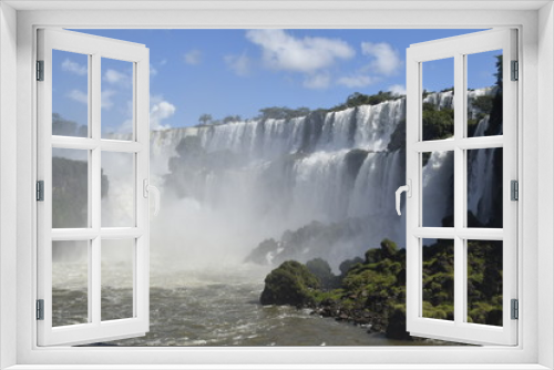 Fototapeta Naklejka Na Ścianę Okno 3D - View over the Iguazu falls in Brazil/Argentina