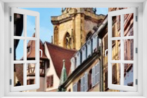 Altstadtgasse, Kirchturm, Colmar, Elsass