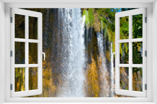 Fototapeta Naklejka Na Ścianę Okno 3D - Waterfall against the blue sky