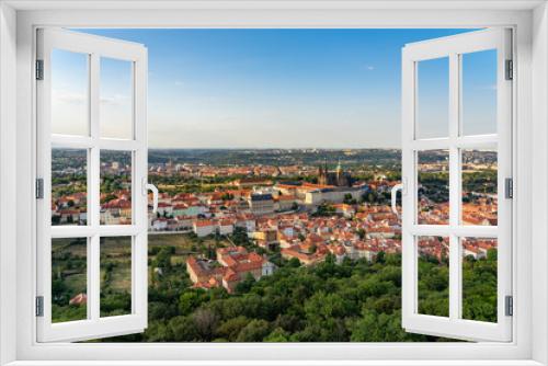 Fototapeta Naklejka Na Ścianę Okno 3D - Aerial view of Prague Czech Republic from Petrin Hill observation Tower.