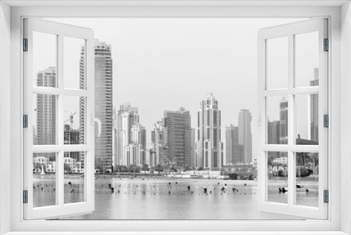 Fototapeta Naklejka Na Ścianę Okno 3D - Dubai -  The fountain lake in the Downtown.