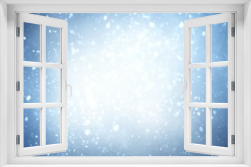 Fototapeta Naklejka Na Ścianę Okno 3D - Snow vignette blue smoky pattern. Winter blurred background.
