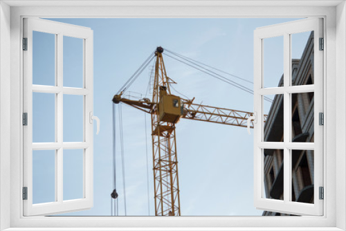 Fototapeta Naklejka Na Ścianę Okno 3D - construction site with tower cranes