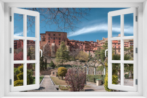 Fototapeta Naklejka Na Ścianę Okno 3D - Panorama of the most fabulous ancient city in Spain - Albarracin, with its wonderful garden, Apr.2019