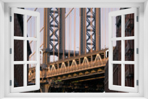 Fototapeta Naklejka Na Ścianę Okno 3D - Manhattan Bridge