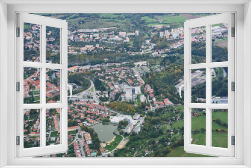 Fototapeta Naklejka Na Ścianę Okno 3D - Landscape view from sport plane on Czech Republic, Sumava, South Bohemia.