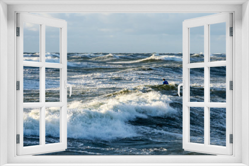 Fototapeta Naklejka Na Ścianę Okno 3D - Surfer in the waves (Klaipeda, Lithuania)