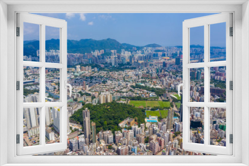 Fototapeta Naklejka Na Ścianę Okno 3D -  Top view of Hong Kong city