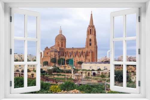 Fototapeta Naklejka Na Ścianę Okno 3D - Parish Church in Ghajnsielem, Mgarr, Goza island, Malta