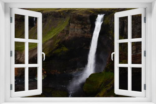 Fototapeta Naklejka Na Ścianę Okno 3D - Haifoss waterfall, Iceland - one of the tallest and most magnificent waterfalls located in the south of Iceland