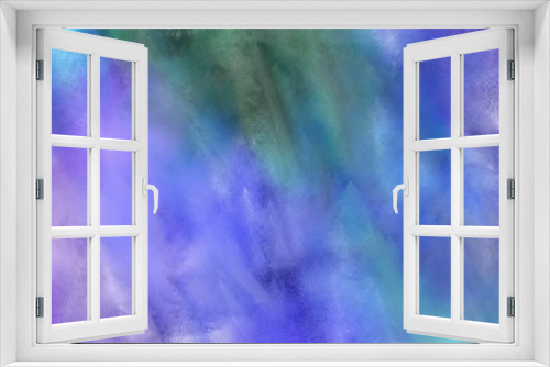 Fototapeta Naklejka Na Ścianę Okno 3D - abstract watercolor painted background with slate blue, medium slate blue and lavender blue color and space for text or image