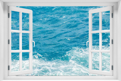 Fototapeta Naklejka Na Ścianę Okno 3D - Natural background blue sea with waves, azure clear water beach