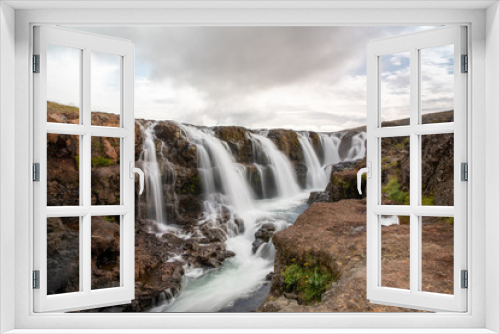 Fototapeta Naklejka Na Ścianę Okno 3D - Waterfall in the west of Iceland