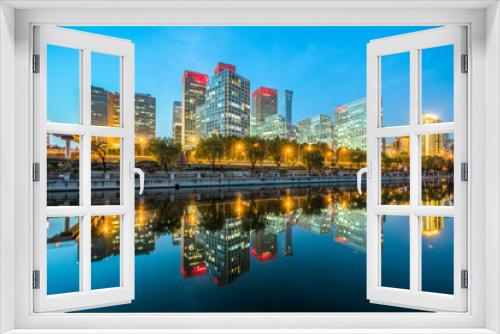 Fototapeta Naklejka Na Ścianę Okno 3D - Downtown City skyline along the River in Beijing,China.