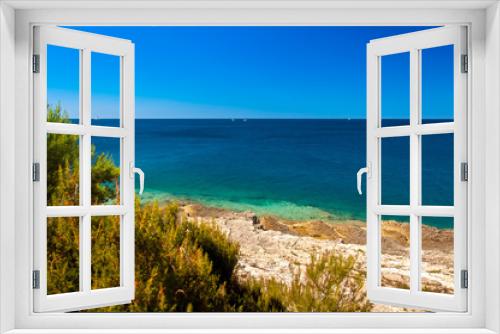 Fototapeta Naklejka Na Ścianę Okno 3D - Mediteranean sea coast landscape, blue clear sky and sea.