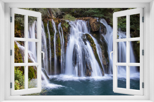 Fototapeta Naklejka Na Ścianę Okno 3D - waterfall on Una river in village Martin Brod in Bosnia and Herzegovina