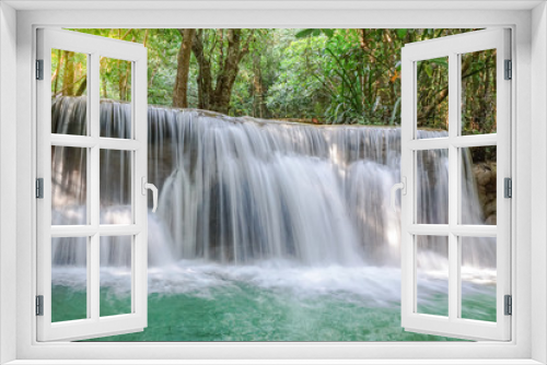 Fototapeta Naklejka Na Ścianę Okno 3D - waterfall in rainforest at National Park, Thailand.