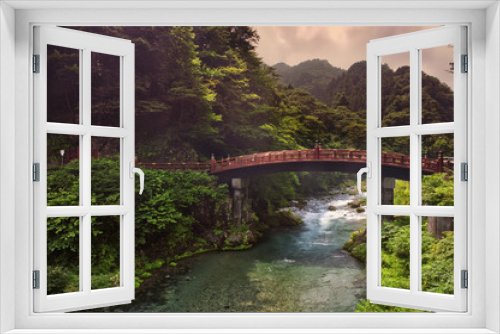 Fototapeta Naklejka Na Ścianę Okno 3D - Sacred bridge Shinkyo