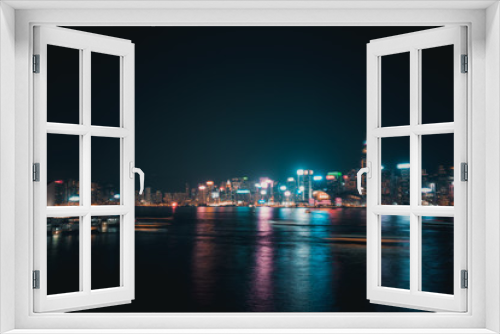 Fototapeta Naklejka Na Ścianę Okno 3D - Hong Kong Nightscape 