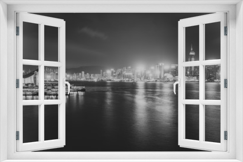 Fototapeta Naklejka Na Ścianę Okno 3D - Long exposure Victoria harbor landscape