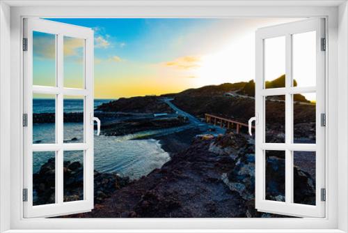Fototapeta Naklejka Na Ścianę Okno 3D - Puesta de Sol Punta de Teno Tenerife