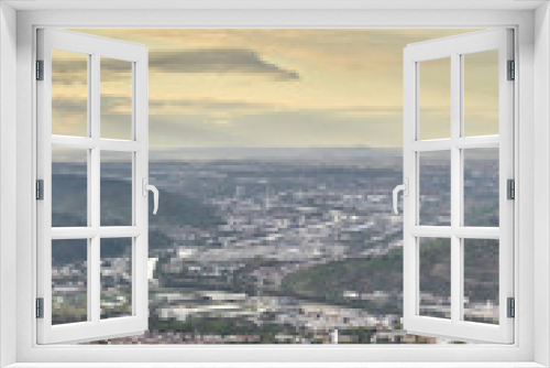 Fototapeta Naklejka Na Ścianę Okno 3D - High angle view of Neckar Valley next to Stuttgart