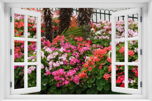 Fototapeta Naklejka Na Ścianę Okno 3D - Blumenrabatte