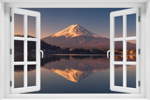 Fototapeta Naklejka Na Ścianę Okno 3D - Mount Fuji at Lake Kawaguchi