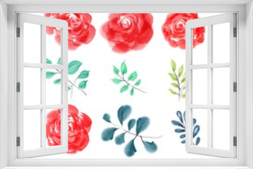 Fototapeta Naklejka Na Ścianę Okno 3D - set of roses