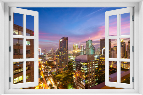 Fototapeta Naklejka Na Ścianę Okno 3D - Beautiful cityscape night view of Bangkok